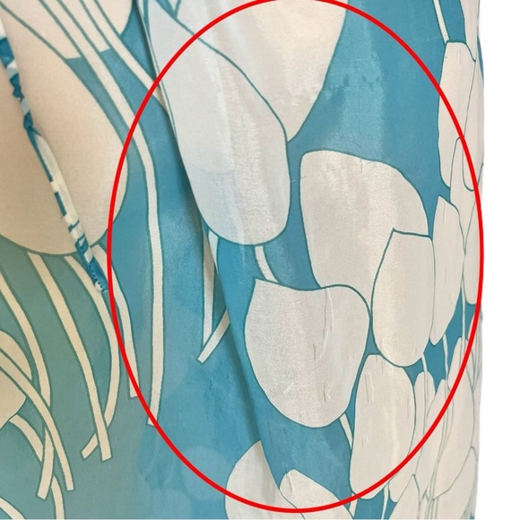 Vintage Eve Stillman Maxi Dress Sheer Blue White Floral Print V Neck Size Small - Picture 6 of 15